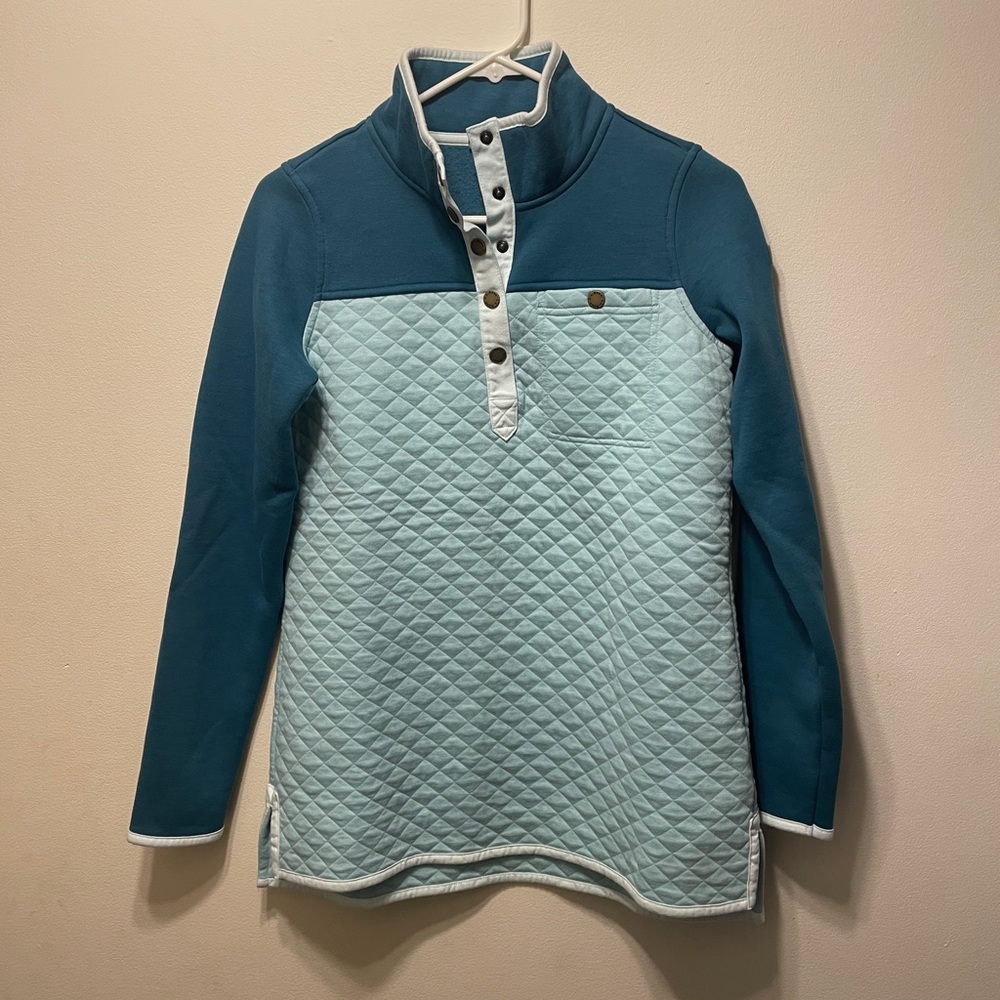 L.L. Bean Women's Quilted Sweatshirt, Mockneck Tunic Colorblock